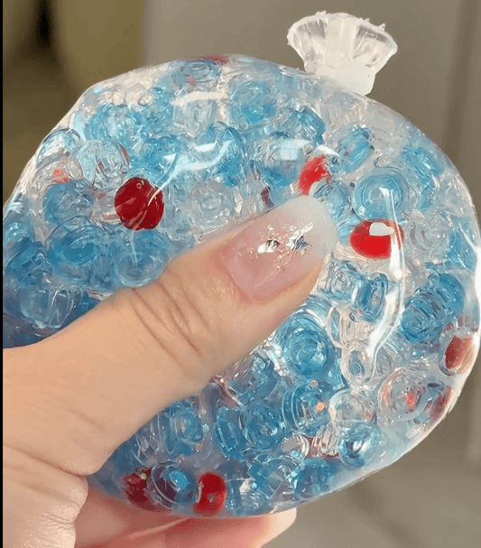 Dreamy Glitter Bead Sensory Squeeze Bag | Relieve Stress with A Pop of Color - Poke >_<