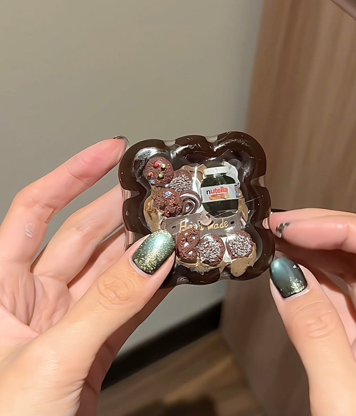 Handmade Nutella Chocolate Cake Squishy, Stress Relief Fidget Squeeze Ball - Poke >_<