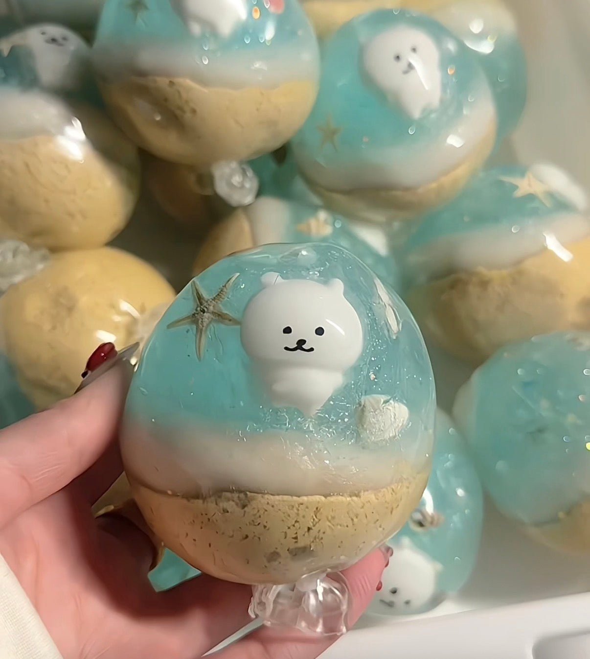 Handmade Unique Ocean Squishy Stress Relief Ball - Poke >_<