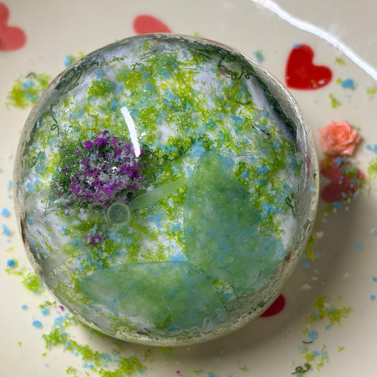 Nature Style Green Butterfly Dry Floral Squishy Ball, Medium Resistance Crunchy ASMR Squeeze Toy - Poke >_<