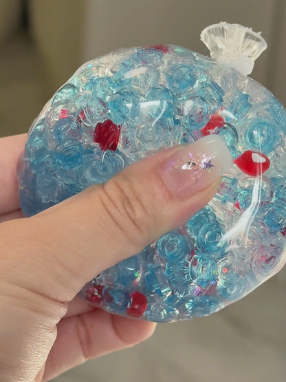 Dreamy Glitter Bead Sensory Squeeze Bag | Relieve Stress with A Pop of Color