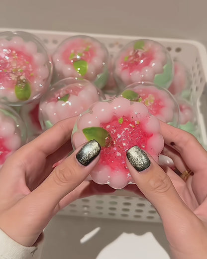 Aesthetic Guava Crispy Cake Squishy Toy, Handmade Fruit Squeeze Ball, Viral TikTok Fidget Toy for Stress Relief