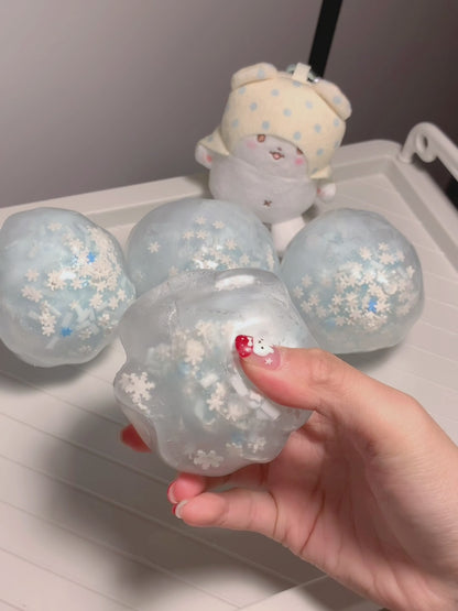 Snow Globe Crunchy Sensory Ball | “Snapable” Snowflake Fidget Toy for Stress Relief