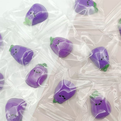 【Tiny Squeeze Bubs】Handmade Squishy Mini Eggplant - Poke >_<
