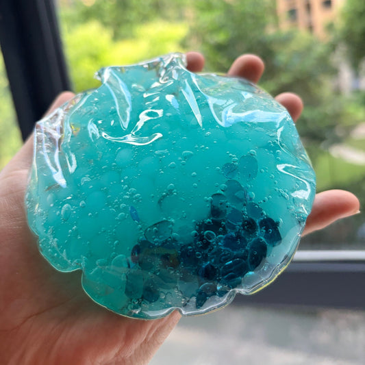 Viral Light‑Blue Pop‑Bead Handmade Squishy Bag, Medium Squeeze ASMR Squeezing Toy - Poke >_<